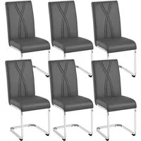 Yaheetech Esszimmerstuhl (6 St), 2/4/6er Küchenstühle-Set mit Metalluntergestell Polsterstuhl