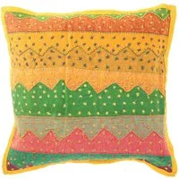 Guru-Shop Kissenbezüge Indische Kissenhülle, bestickter Patchwork..