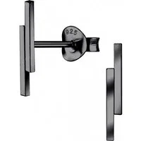 ALEXANDER YORK Paar Ohrstecker STAB doppelt schwarz, 2-tlg., 925 Sterling Silber