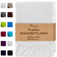 NatureMark Spannbettlaken Frottee Spannbetttuch, 80% Baumwolle / 20% Polyester, Gummizug: rundum, (1 Stück), Spannbetttuch in vielen Größen und Farben