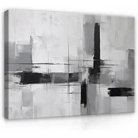 Wallarena Leinwandbild Art Deco Abstrakt - Grau - Modern - Wohnzimmer, Art Deco, 40x30x2cm