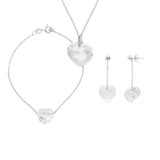 DIADEMA - Set Swarovski Herz - Halskette, Armband, Ohrringe - Love Jewelry Collection