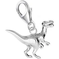 Goldene Hufeisen Charm-Einhänger Dinosaurier Karabiner Charm Anhänger für Bettelarmband 925 Silber (inkl. Etui), für Gliederarmband oder Halskette