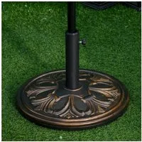Outsunny Schirmständer für Schirm Ø35/Ø38/Ø48mm (Schirmfuß, 1 St., Schirmständer), Kunststoff + Zement, Antik, Bronze, Ø48 x 34 cm