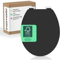 instmaier WC-Sitz Gaia Holz Toilettendeckel, schwarz matt, mit doppelter Absenkautomatik