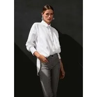 MADELEINE Hemdbluse Modernes Oversized-Hemd mit Schlitzen Uni-Design mit klassischem Hemdkragen und Knopfleiste