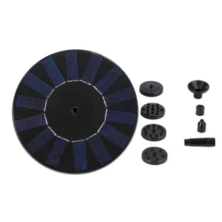 Solar Powered Mini Garden Pond Fountain Pump with 1.5W 7V Solar Panel High Lift 110cm Max Flow Rate 190L/H 6 Adjustable