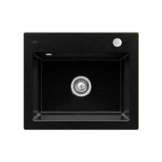Villeroy und Boch Subway 60 S Einbauspüle 330902J0 mit Ablaufgarnitur, Excenterbetätigung, 600 x 510 mm, chromite CeramicPlus