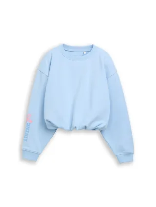 tom tailor kids - Oversize Sweatshirt mit Ballonsaum light cloudy blue - Gr. - 140