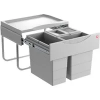 Hailo Einbaumülleimer Hailo Raumspar Tandem 3644731 Abfallsammler 28 Liter 12/8/8 L, 3644731 3fach für Schrankbreite ab 500 mm mit Drehtür