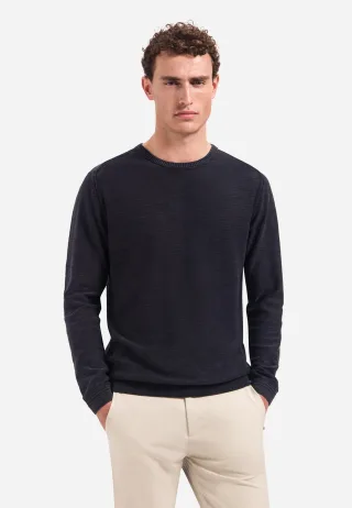 No Excess - Pullover Crewneck Garment Dyed + Stone Washed Black - Gr. - XL
