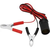 Bolwins Q46C 12V Auto Batterieklemme Zigarettenanzünder Verlängerungskabel KFZ Stromkabel, Batterieklemmen (rot/schwarz, Krokodilklemmen), Zigarettenanzünder-Buchse (12V) (150 cm), direkter Batterieanschluss, universell für 12V Fahrzeuge