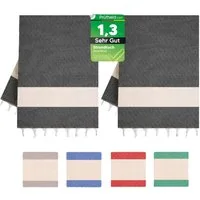 herémood Strandtuch Strandtuch Damen Herren, Badetuch Handtuch XXL, Geschenke für Frauen, [Test SEHR GUT, Note 1.1] (schnelltrocknend & saugstark, Sehr Gut getestet, 1er & 2er-Set, ideal für Strand, Sauna & Wellness – Schwarz, 2-St)