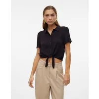 Vero Moda Kurzarmbluse VMMENNY TIE SS SHIRT WVN GA Viskose, relaxed fit