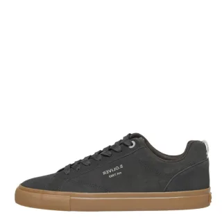 s.Oliver Red Label - Ledersneaker mit Schnürsenkeln grau - Gr. - 46