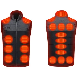 TENGOO HV-21C 21 Zones Heating Vest Rechargeable Smart Thermal Warm Washable Jacket Heated Hooded Coat Outdoor Sportswea