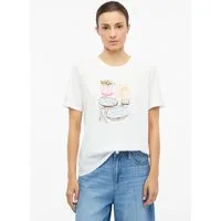 s.Oliver Kurzarmshirt T-Shirt Baumwollshirt mit Front Print