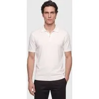 RAMSEY T-Shirt Ecru Unifarben 100% Baumwoll T-Shirt