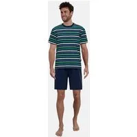 GÖTZBURG Shorty Bray (2 tlg) Kurzarm, Rundhalsausschnitt, kurze Hose, Baumwollmix, Streifendesign