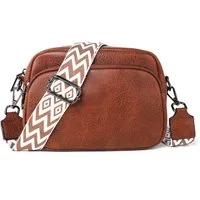 TAN.TOMI Umhängetasche Damen Handy Umhängetasche Echtes Crossbody Bag Damen Handytasche, Umhängetasche Damen Klein Taschen mit Breitem Schultergurt u 3 fächern