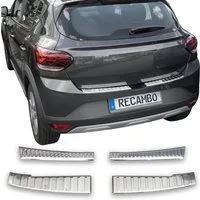 RECAMBO Ladekantenschutz für Dacia Sandero III, DJF, BJ ab 2021> Stoßstangenschutz, V2A rostfrei, Exklusive Optik, praktischer Schutz & perfekte Passform