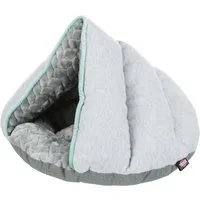 TRIXIE Tierhöhle Junior Kuschelhöhle für Welpen - hellgrau/mint - 45 × 30 × 40 cm