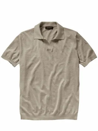 Mey & Edlich Herren Evolutionäres Poloshirt Beige 54 % Leinen, 43 % Lyocell, 3 % Polyamid