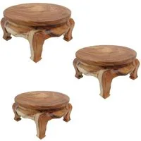 Oriental Galerie Beistelltisch Opiumtisch Tisch Beistelltisch Massiv Rund Natur 40 cm