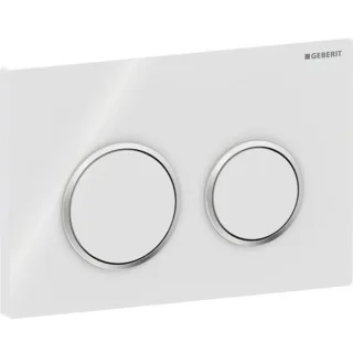 Geberit Kappa21 Betätigungsplatte für 2-Mengen-Spülung Platte=weiß / Ring=glanz / Drücker=weiß 115240KJ1