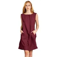 Caspar Sommerkleid SKL017 lässiges knielanges Damen Sommer Leinenkleid Luftig leicht, figurumspielende Form, mit seitlichem Jersey-Einsatz