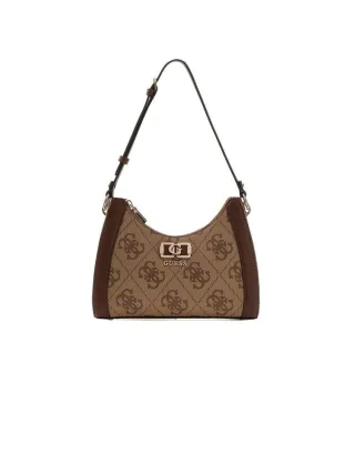 Guess Schultertasche Latte Logo/Braun