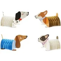 partydeco Hängedekoration, Papierwaben Deko Hunde 34x18cm Dekofiguren 4er Set