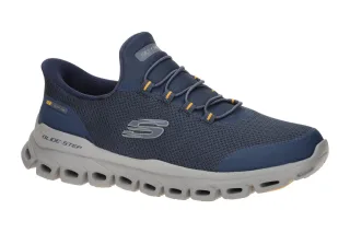 Skechers GLIDE STEP 233017 NVYL blau - sportliche Slipper f?r Herren