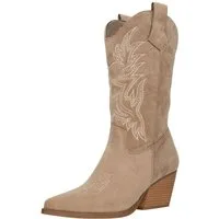 Salinyang Damen Westernstiefel mit Stickereien und Blockabsatz Cowboy Stiefel