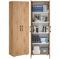 Bellamio Mehrzweckschrank Apol (Eichenoptik) Aktenschrank mit 2 Türen & 5 Fächern, robust & kratzfest