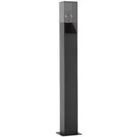 Lucande Außen-Stehlampe Fiola, Metall, Schwarz IP54, 1 x 23 W