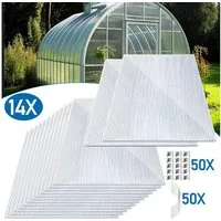 Clanmacy Doppelstegplatte Hohlkammerplatte Transparente Polycarbonat-Doppelschichtplatte, 4,00 mm, (14-St)