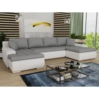 Sofnet Wohnlandschaft Faris U, mit Schlaffunktion und Bettkasten, Ecksofa, U-Form Couch, Schlafsofa mit Wellenfeder
