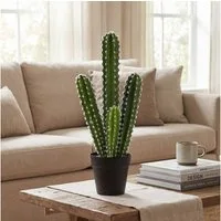Kunstpflanze Säulenkaktus Fake Plant wie echt im Kunststofftopf Kaktus, HOMCOM, Höhe 53 cm, für Zuhause, Büro, Einweihungsgeschenke, Dekoration