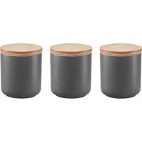 Zeller Present Gewürzbehälter, Bambus, Keramik, (Set, 3-tlg), trendiges Design