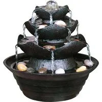 dobar Gartenbrunnen Design-Zimmerbrunnen mit Deko-Steinen
