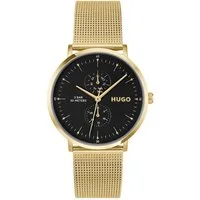 HUGO Multifunktionsuhr #STYLE 1530458, Quarzuhr, Armbanduhr, Herrenuhr, Edelstahlarmband, analog