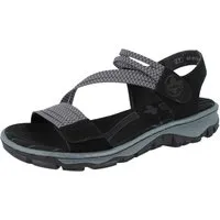 Rieker RIEKER Damen Trekkingsandale schwarz Textil/Kunstleder - Größe: 38 Wanderschuh