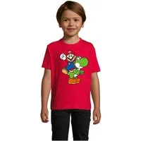Blondie & Brownie T-Shirt Kinder Yoshi & Mario Konsole Retro Super Luigi