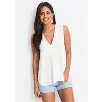 bonprix Shirttop bequeme Passform, aus Viskose-Mix, V-Ausschnitt