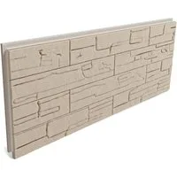 Hexim Wanddekoobjekt FP102 (Fassadenpaneele 1 Stück 121x50cm EPS Styropor Acrylbeschichtung Steinoptik Weiß - 3D Fassadenverkleidungen Innen- & Außenbereich UV-beständig für Hausfassaden (0,61m² FP102)