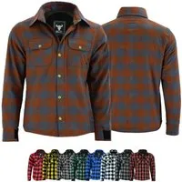 BULLDT Motorradjacke BLD1201 (mit 4 CE-Protektoren) BULLDT Herren Motorradhemd Holzfäller-Look Hemd
