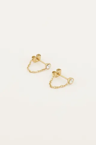 My Jewellery - Ohrringe mit Kettchen und Stein gold - Gr. - OS