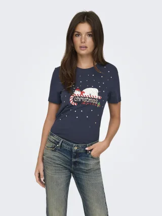 ONLY - ONLXMAS YRSA CHRISTMAS S/S TOP JRS Night Sky - Gr. - M