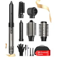 MCURO Warmluftbürste 6-in-1 Haarstyler & Haartrockner 110,000 U/min,Kein Hitzeschaden, Airstyler mit 32mm automatischer Lockenstab,One-Step Volumiser